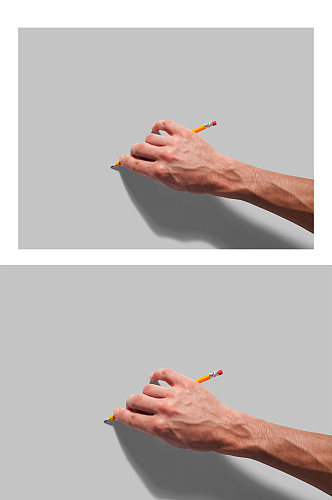 不同手势铅笔展示样机