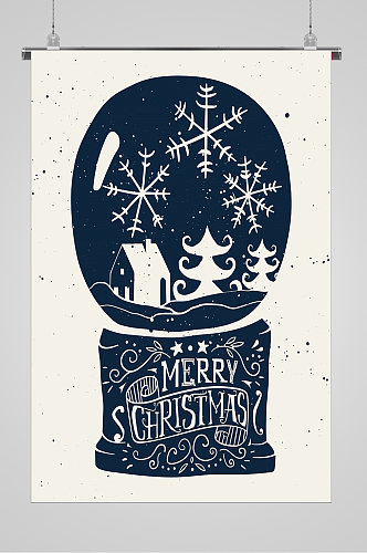 创意剪纸麋鹿圣诞节海报