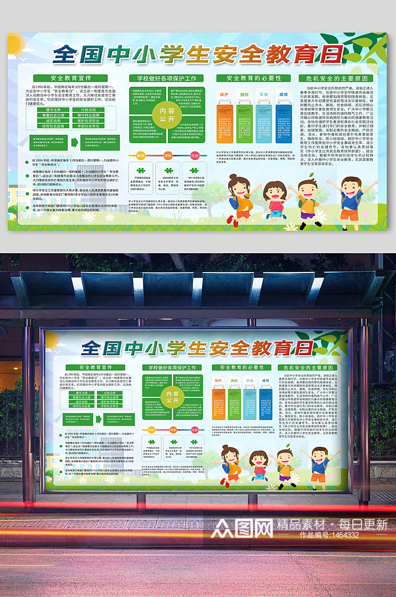 欢乐校园中小学生安全教育宣传展板素材