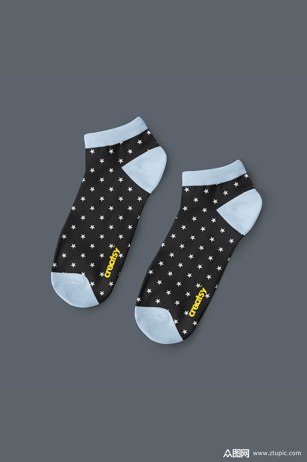 黑色黄点短袜样机模板下载-编号1834661-众图网