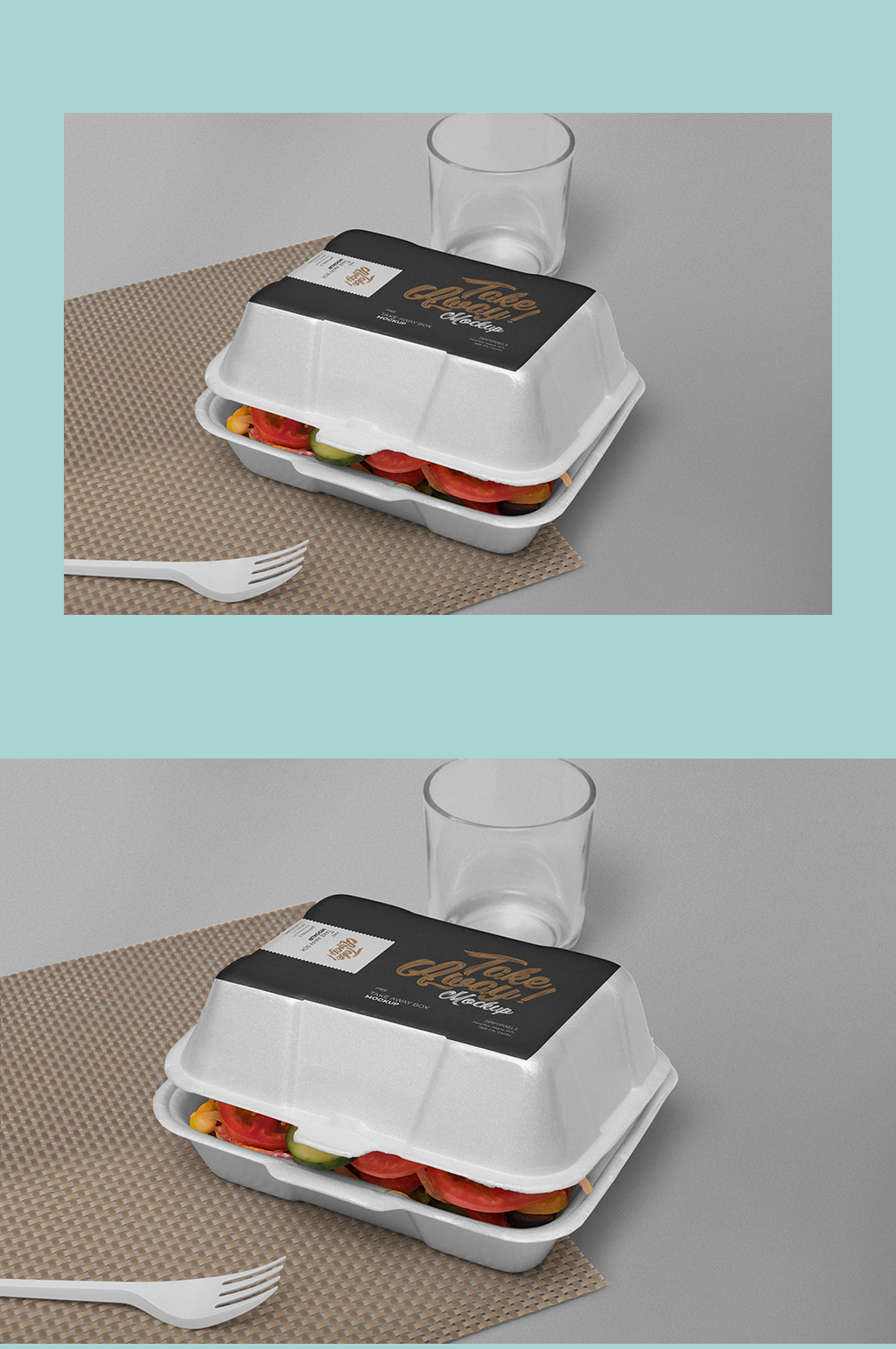 彩色食品包装展示样机素材