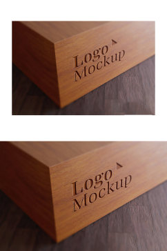 木质纹理LOGO展示样机