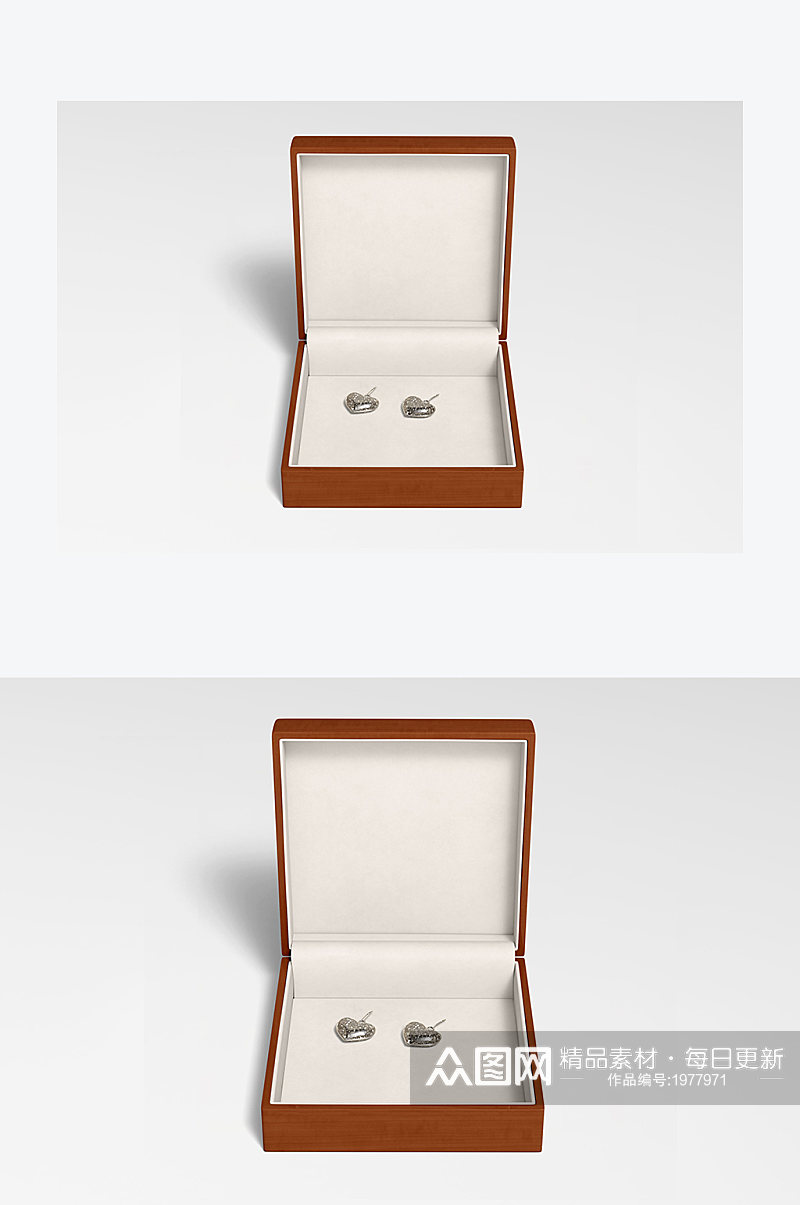 耳钉包装盒正视图木盒展示宣传样机素材