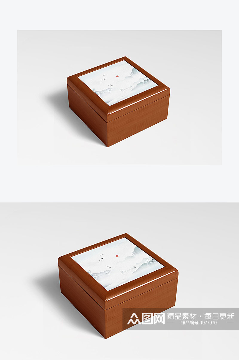 方形木盒展示宣传样机素材