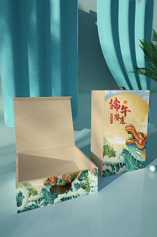 中国风端午节礼盒包装展示样机