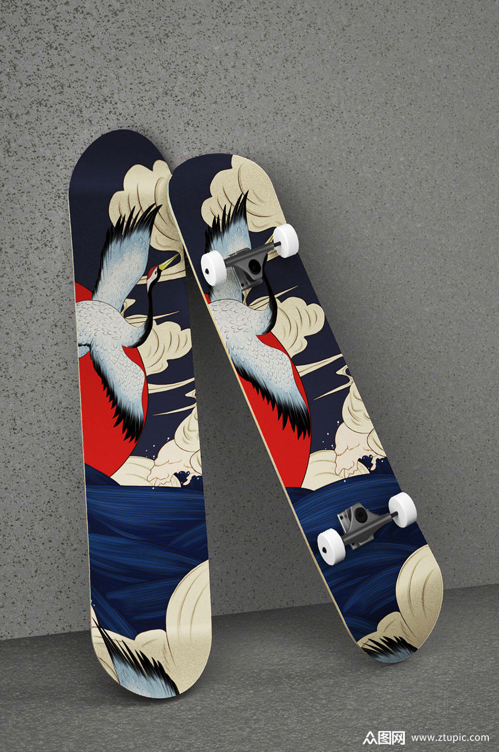 文创品牌国潮滑板宣传展示样机