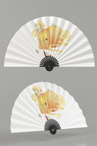简约中式折纸扇宣传样机