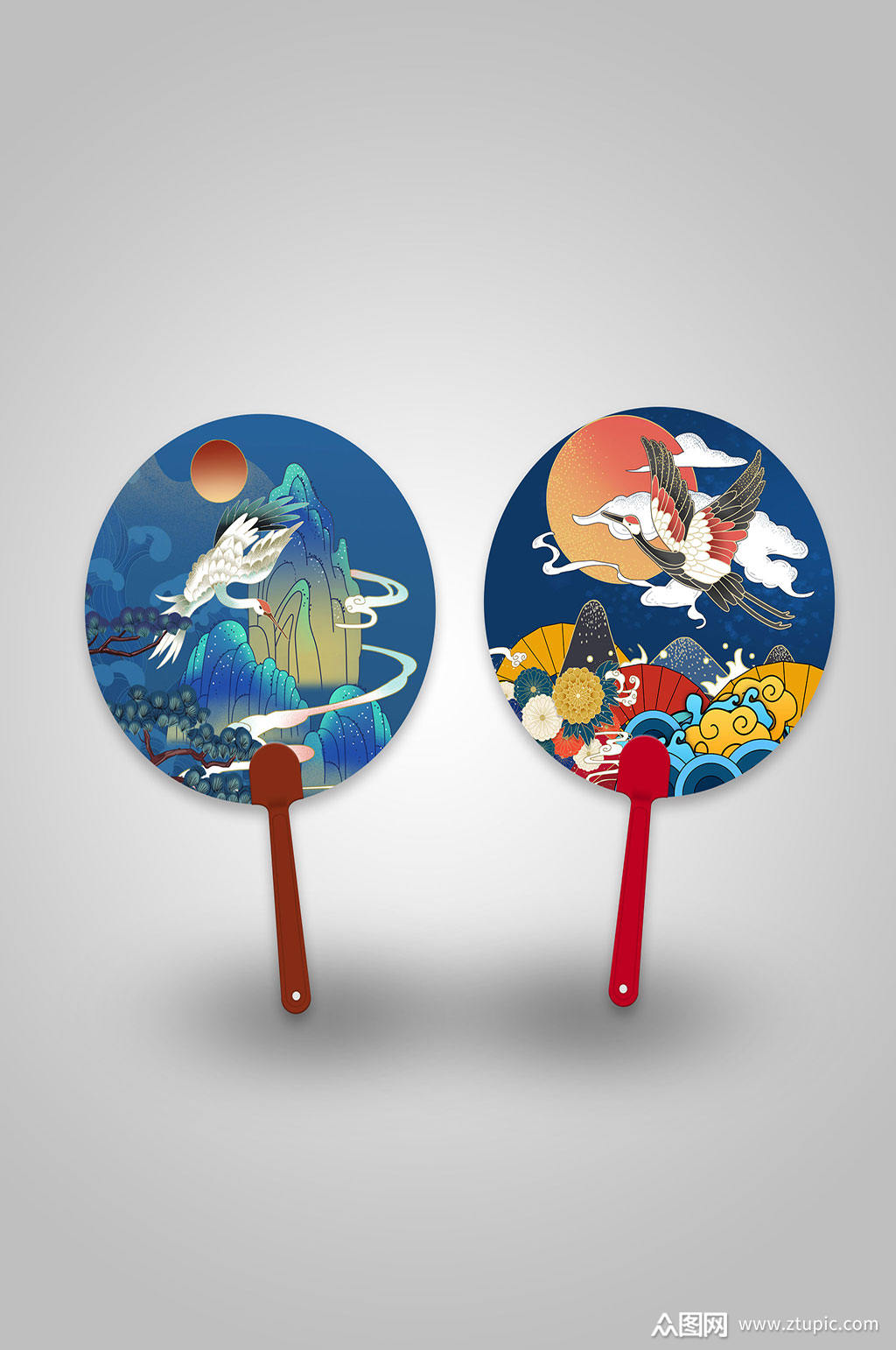 中式圆形扇子宣传样机模板下载-编号2203768-众图网
