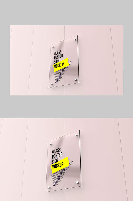 户外亚克力海报样机侧视图