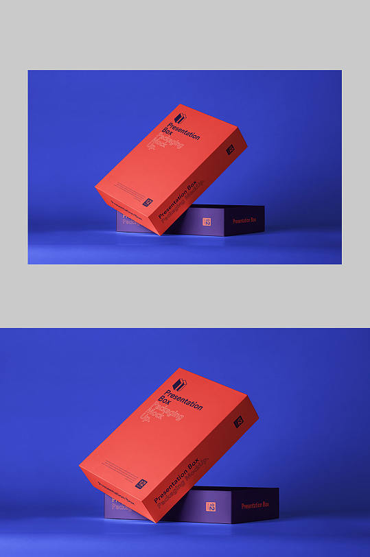 红蓝包装盒展示样机
