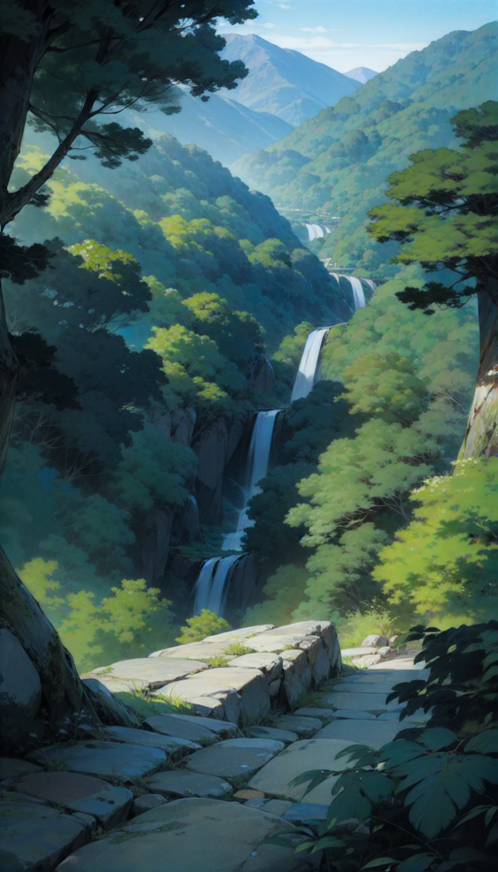 AI数字艺术绿水青山场景插图素材