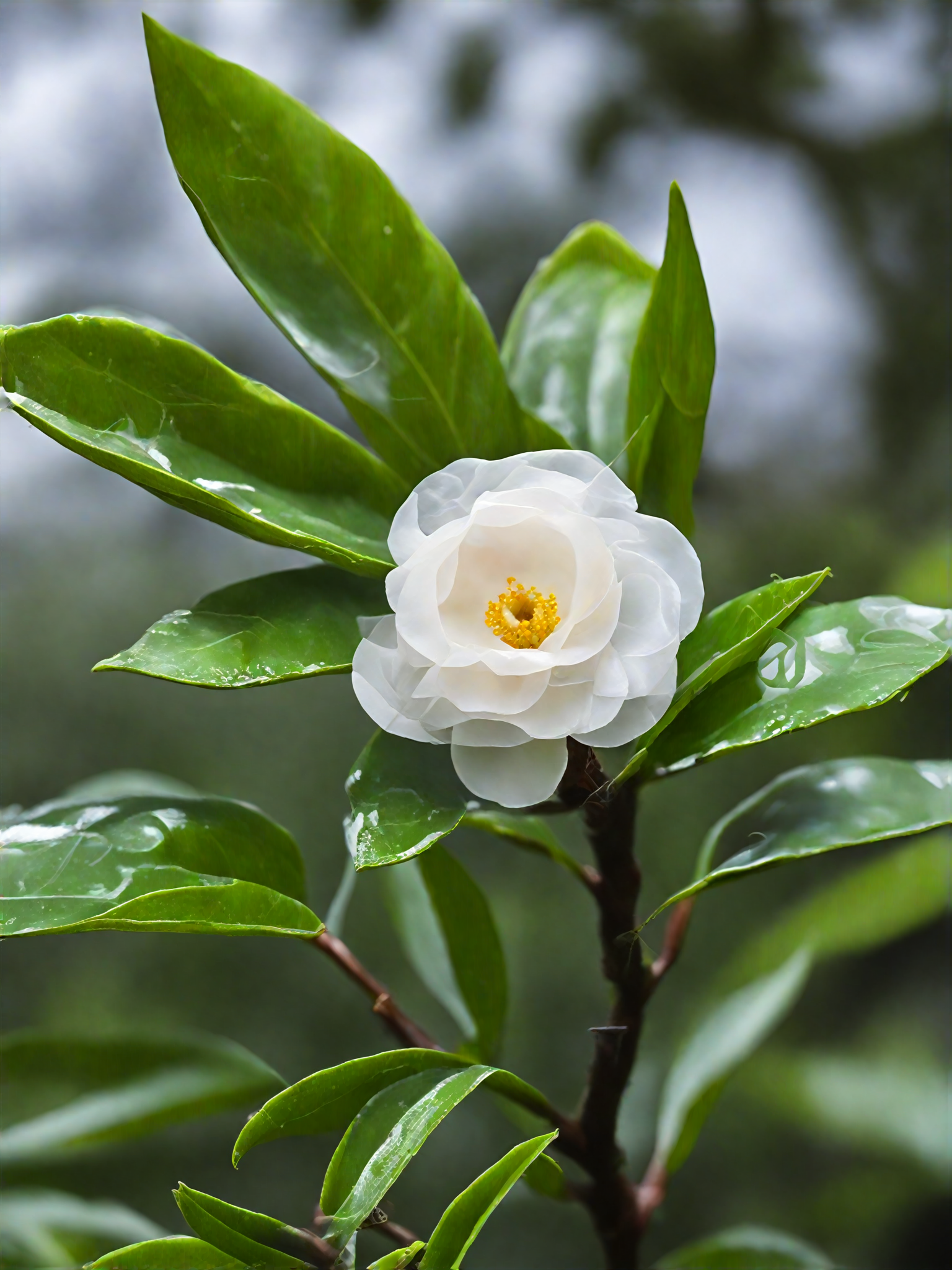 AI数字艺术茶叶茶花细节插图素材