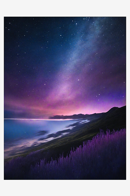 AI数字艺术蓝紫色宇宙星河星空底图背景图