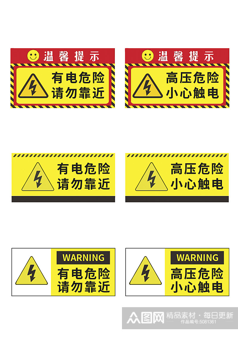 配电箱高压危险小心触电警示牌提示牌素材