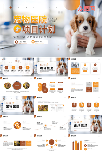 宠物医院宠物店猫猫狗狗PPT
