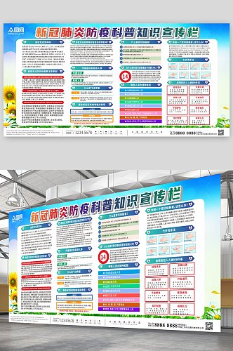 防控新冠肺炎防疫科普知识宣传栏展板