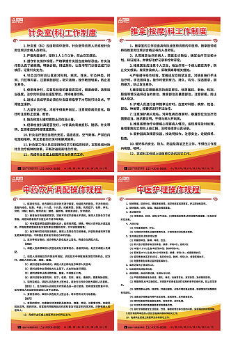 橙色中医推拿管理制度牌海报