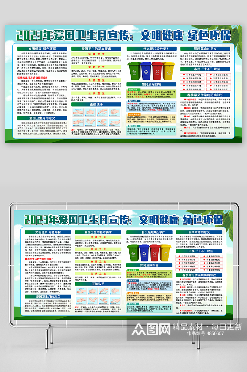 2023爱国卫生运动月宣传栏展板素材