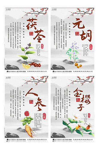 中医中药药材宣传系列海报4