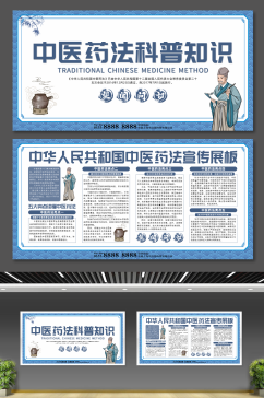 创意中国风中华人民共和国中医药法宣传展板