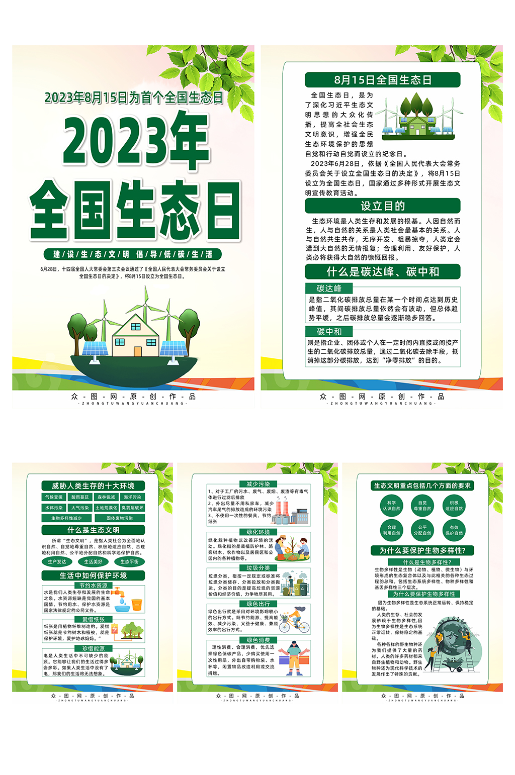 2023年全国生态日宣传系列海报素材
