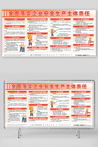 全面落实企业安全生产主体责任展板