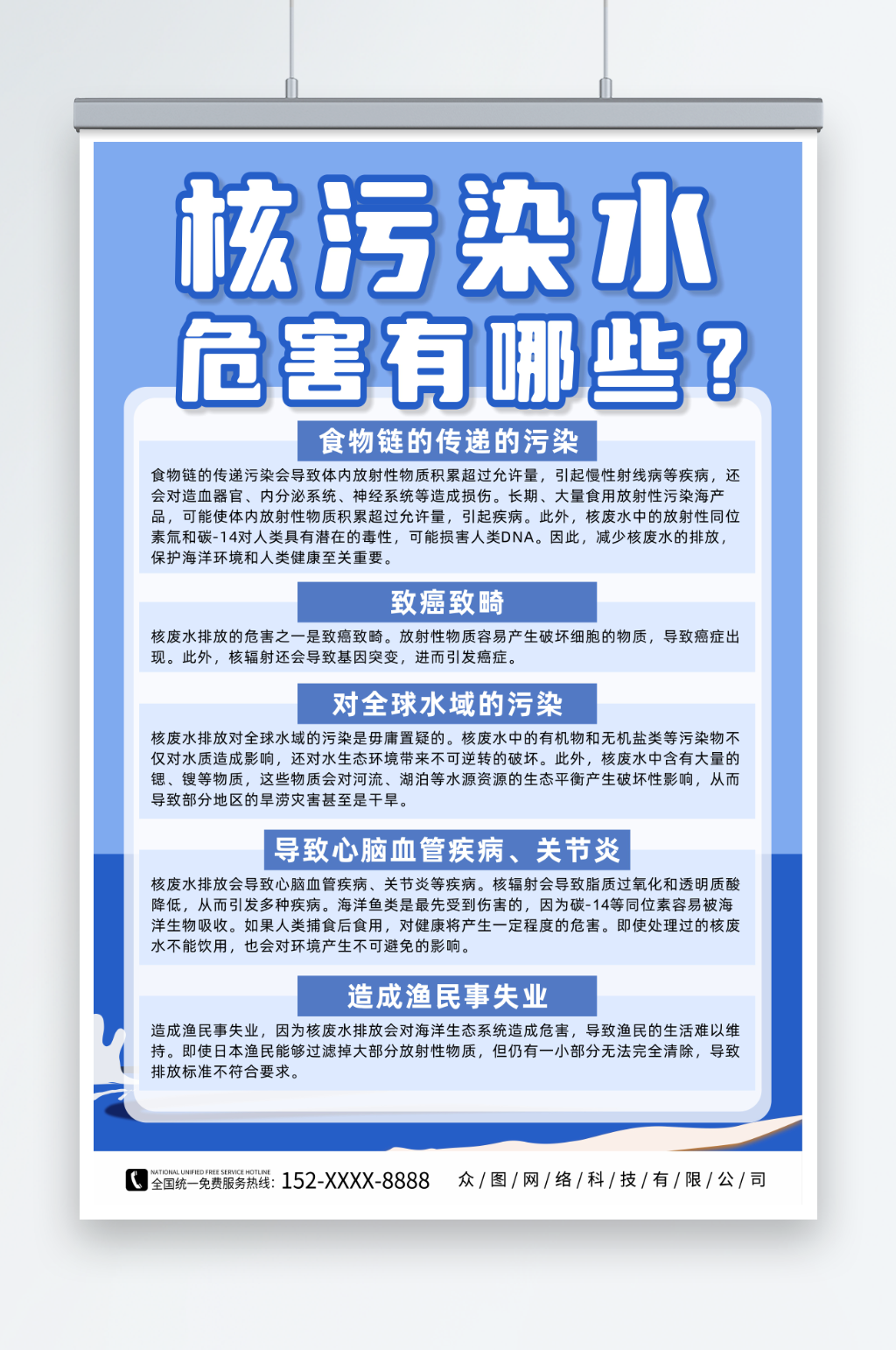 简约核污染的危害宣传海报素材