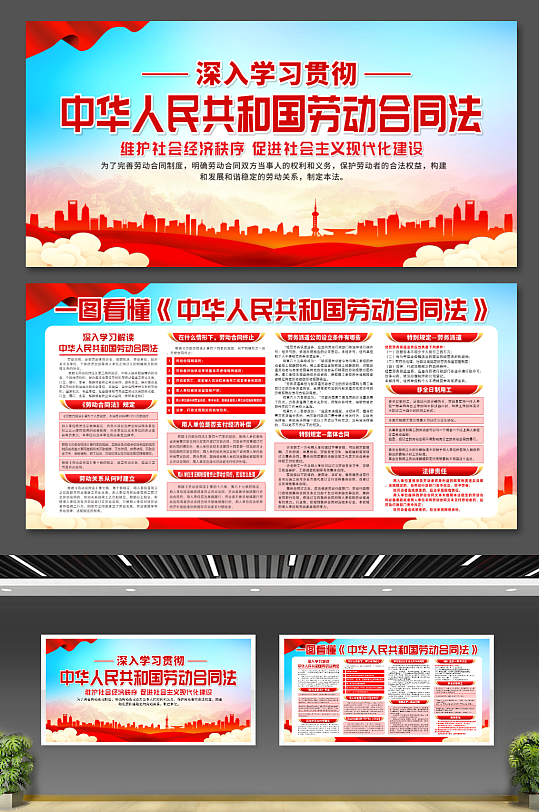 中华人民共和国劳动合同法宣传展板