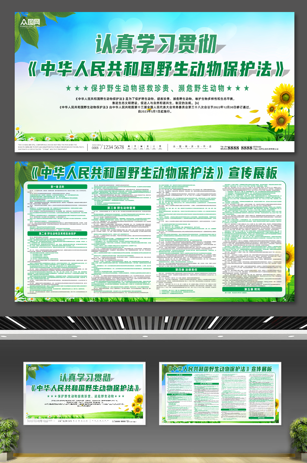 中华人民共和国野生动物保护法展板素材