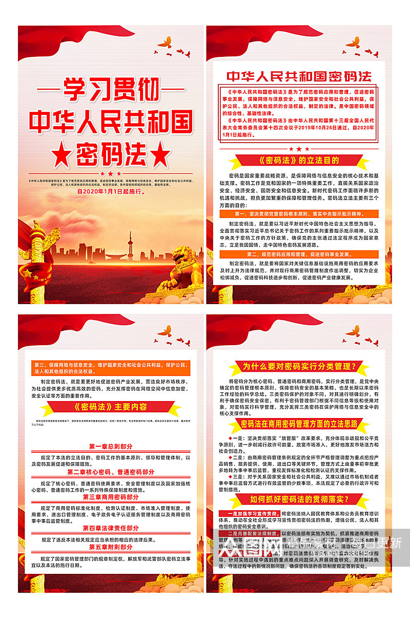 中华人民共和国密码法党建系列海报素材