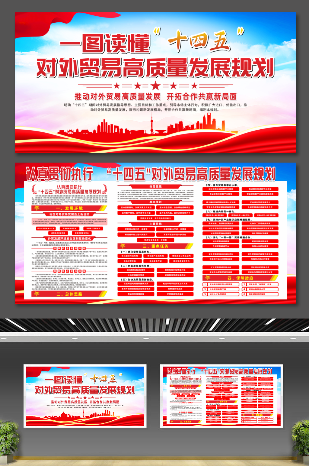 十四五对外贸易高质量发展规划展板素材