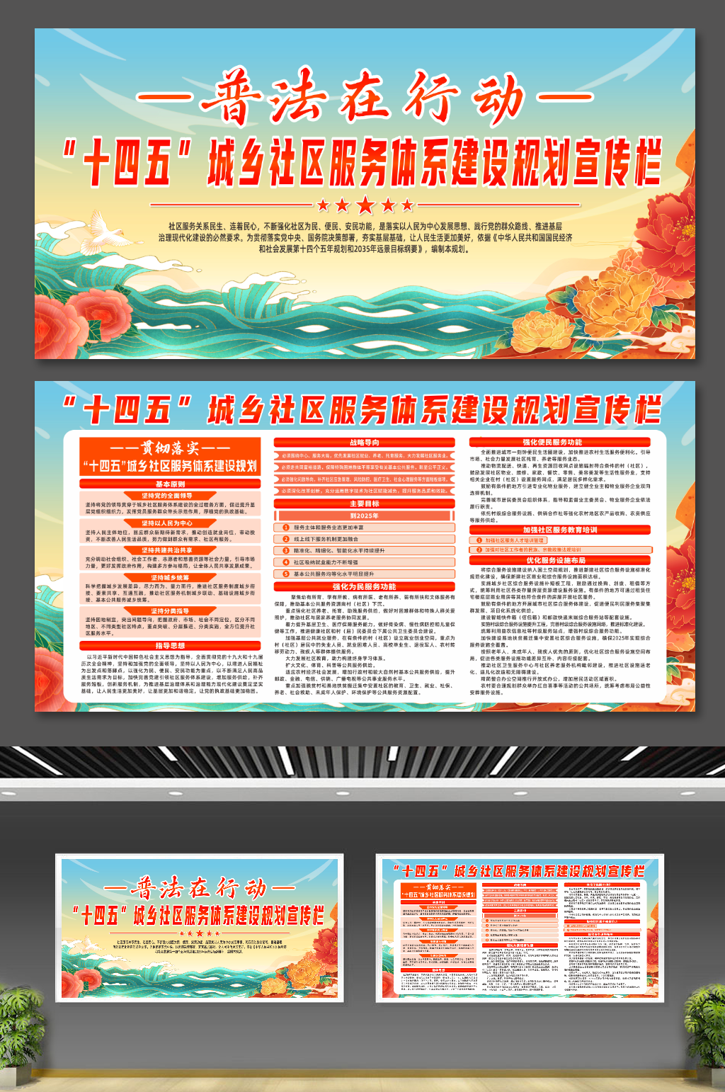 十四五城乡社区服务体系建设规划宣传展板素材