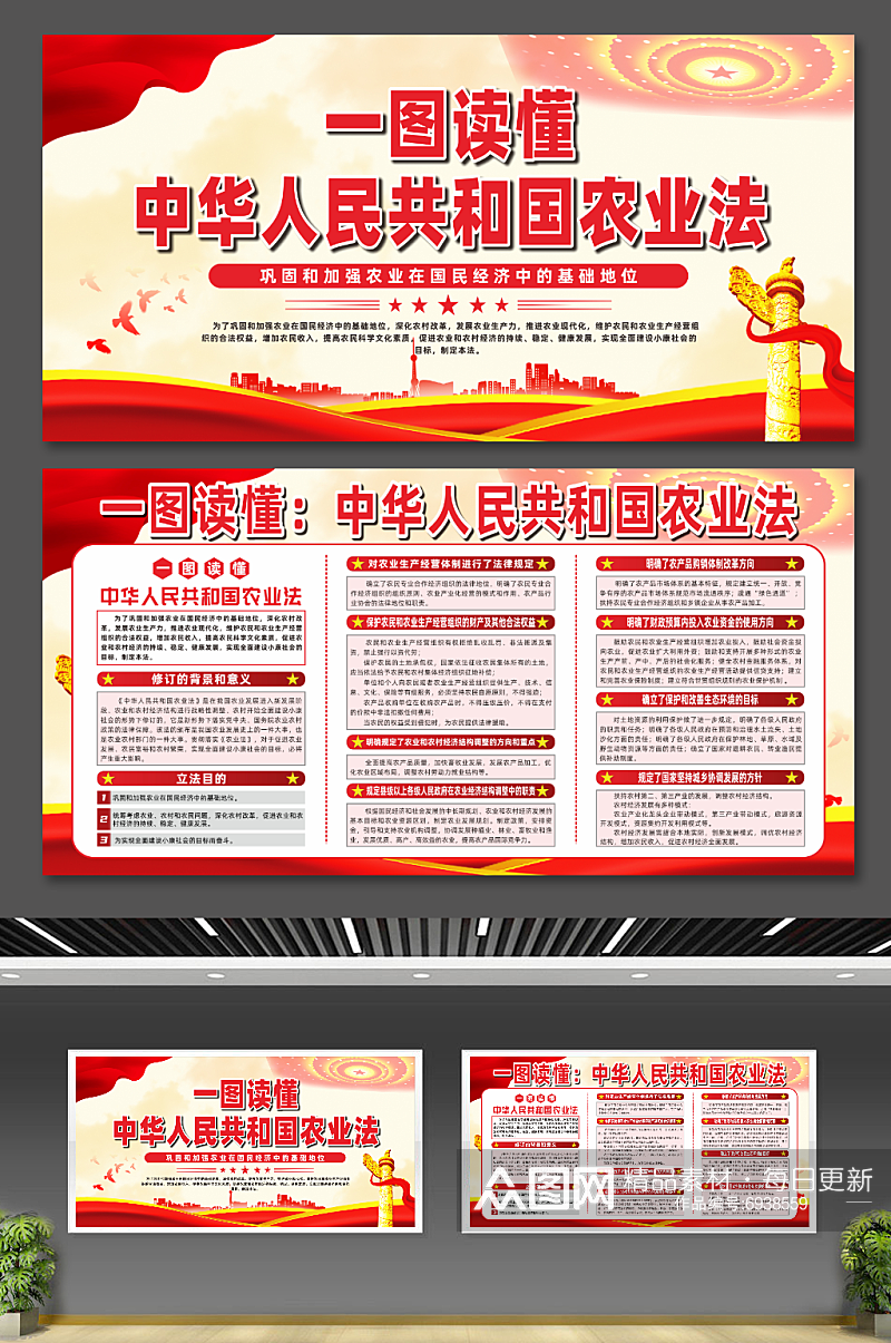 中华人民共和国农业法党建宣传展板素材