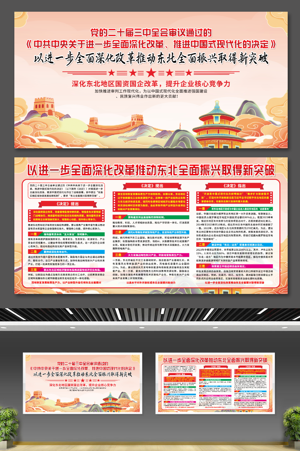 推动东北全面振兴取得新突破展板素材