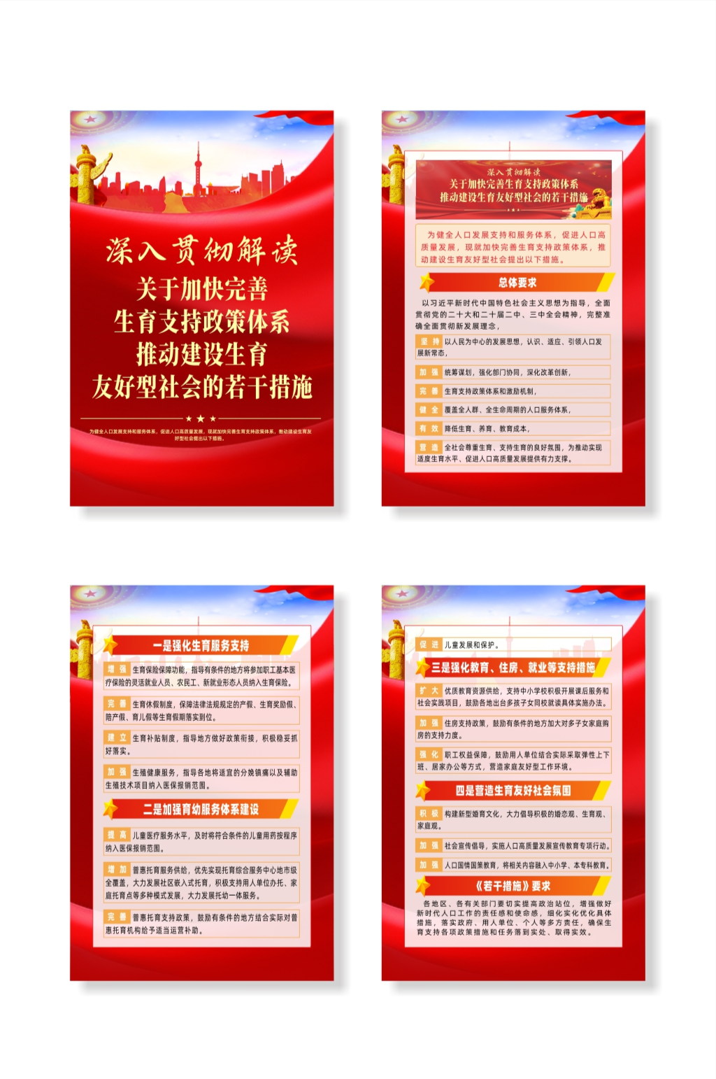 推动建设生育友好型社会的若干措施系列海报素材