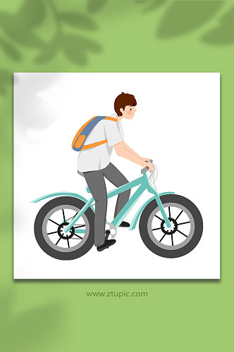 单车骑行交通工具人物插画