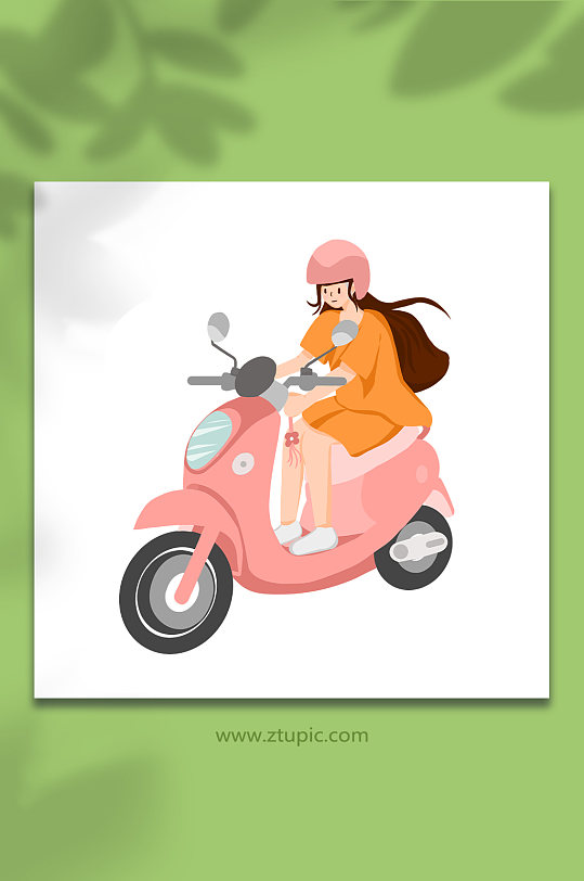摩托车骑行交通工具人物插画