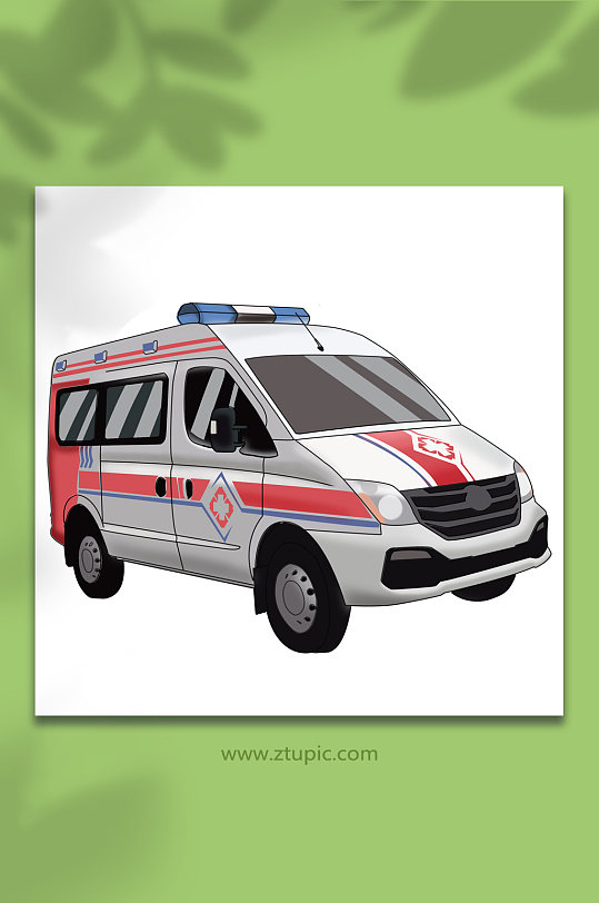 手绘救护车海陆空交通工具元素插画-众图网