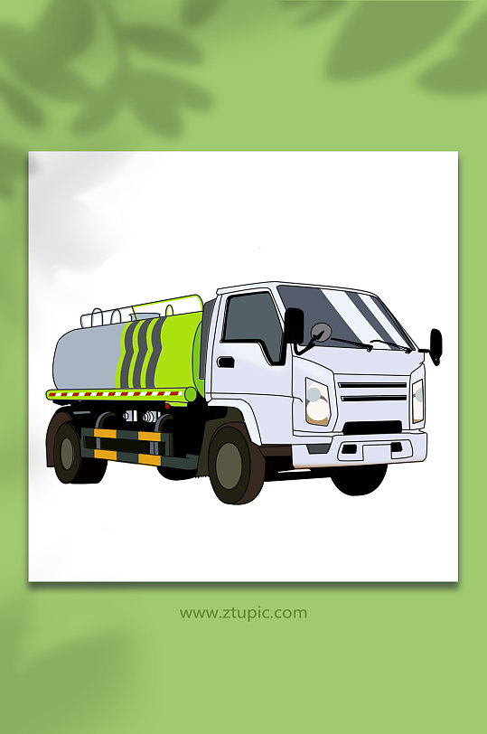 手绘洒水车海陆空交通工具元素插画