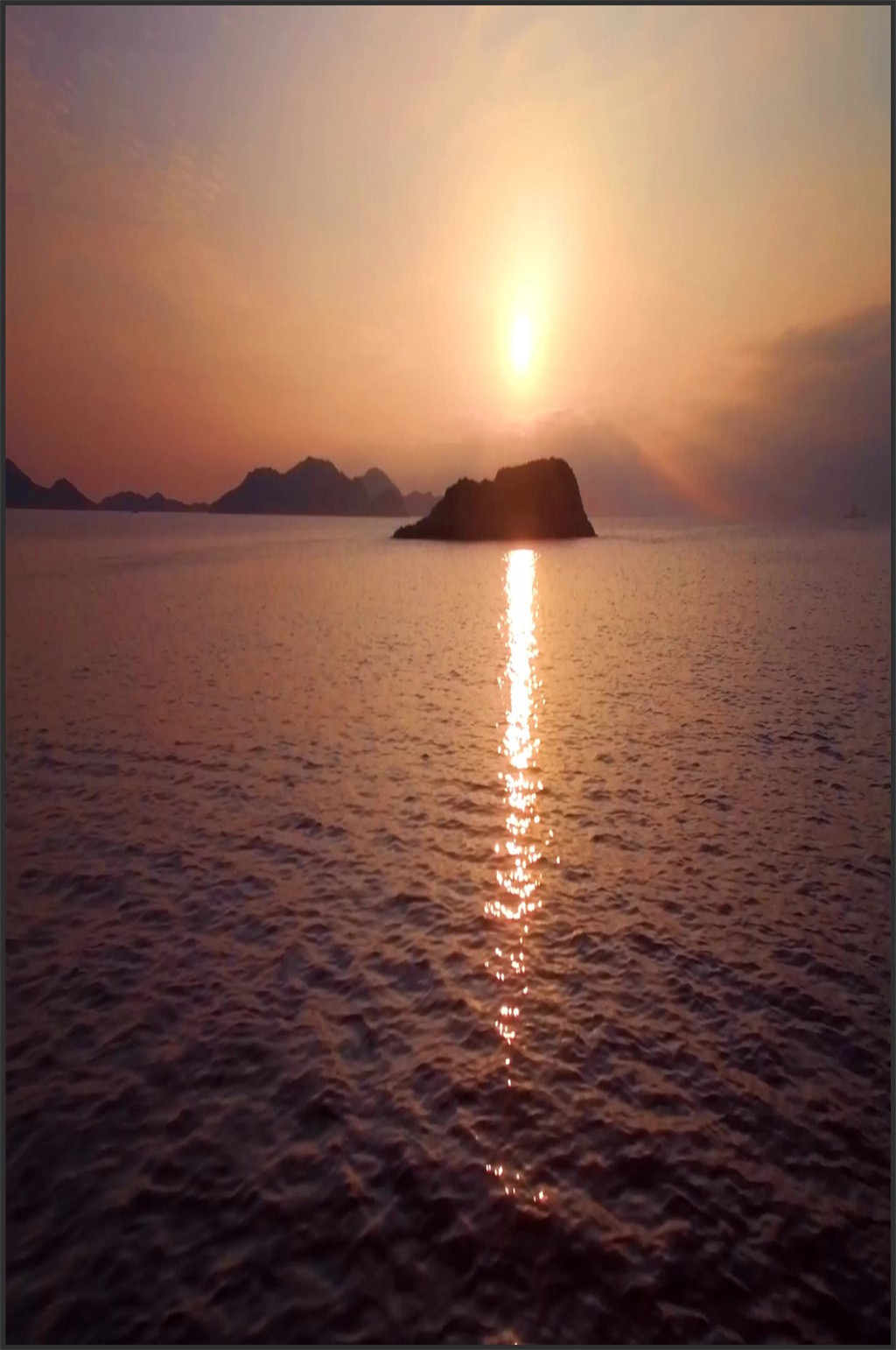 晚霞高空拍摄海面素材