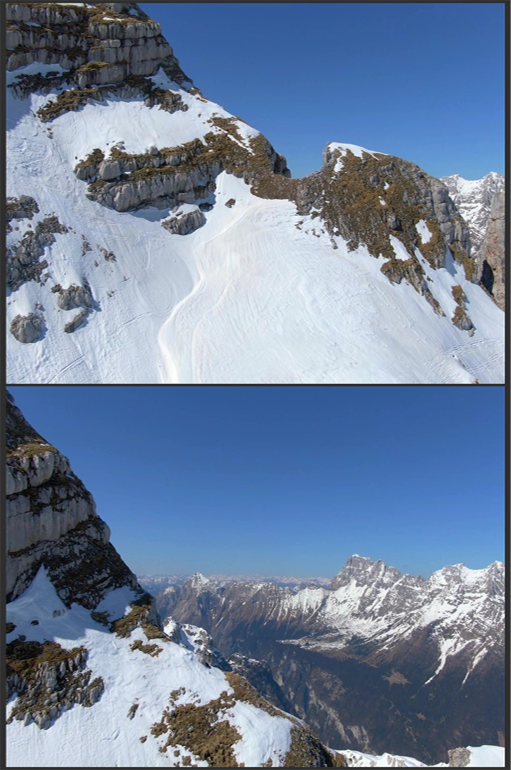 高清航拍美丽的雪山景色素材