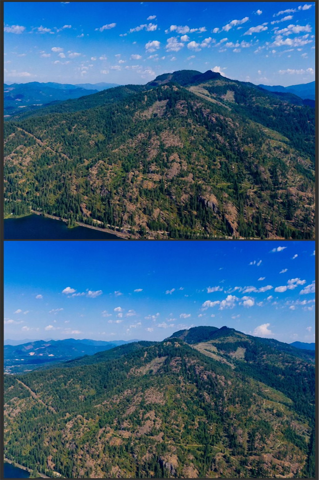 高清航拍大山间的小路素材