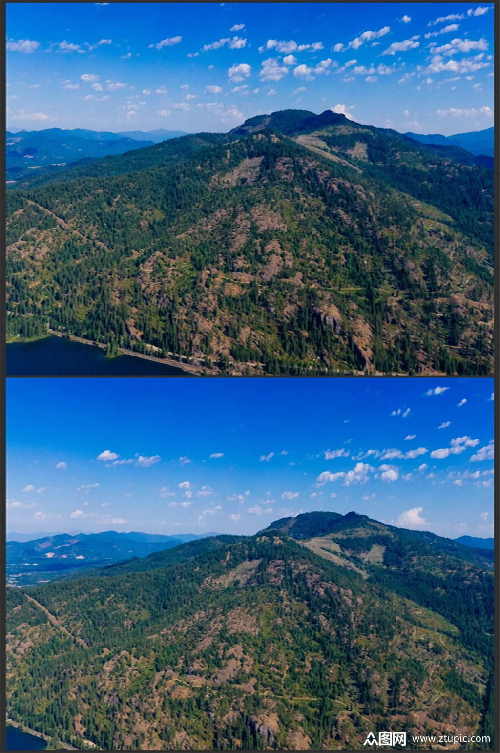 高清航拍大山间的小路