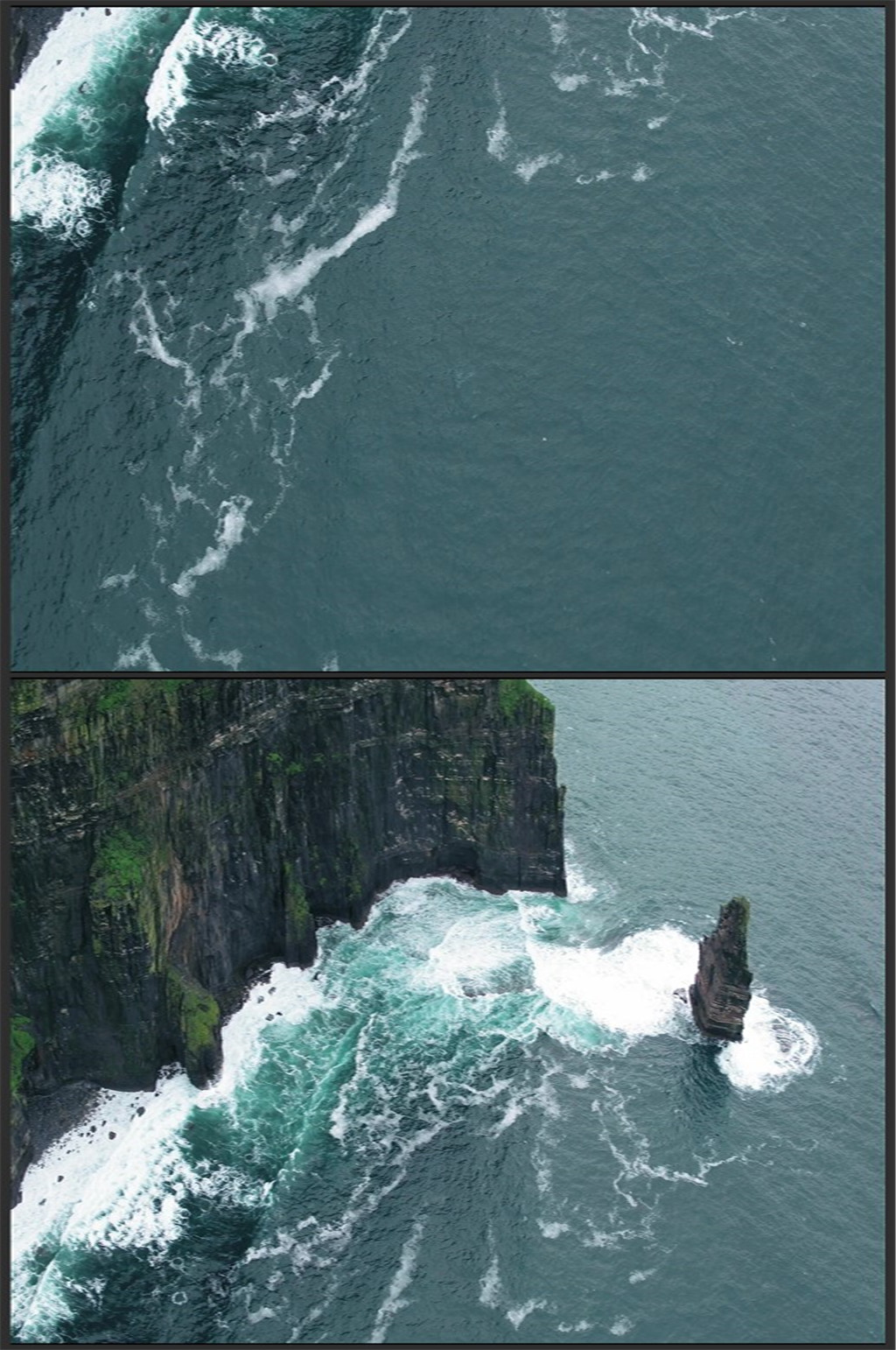 高清航拍浪打岩石素材