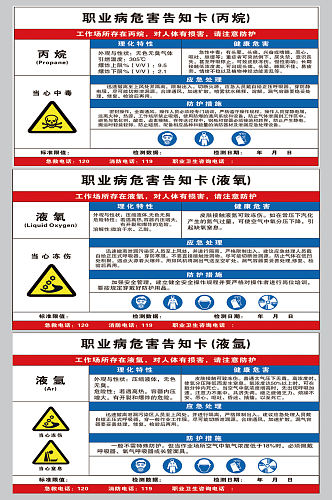 液氧液氩丙烷岗位危险告知牌