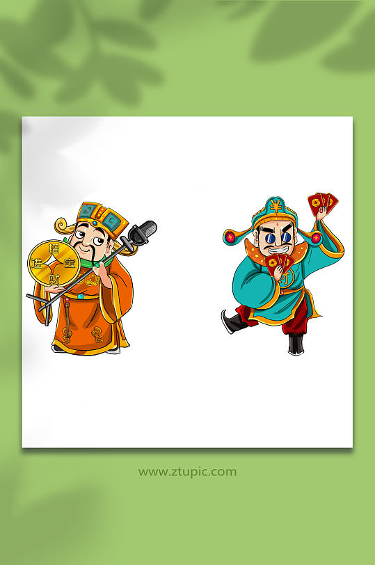 2022恭喜发财国潮财神爷-众图网