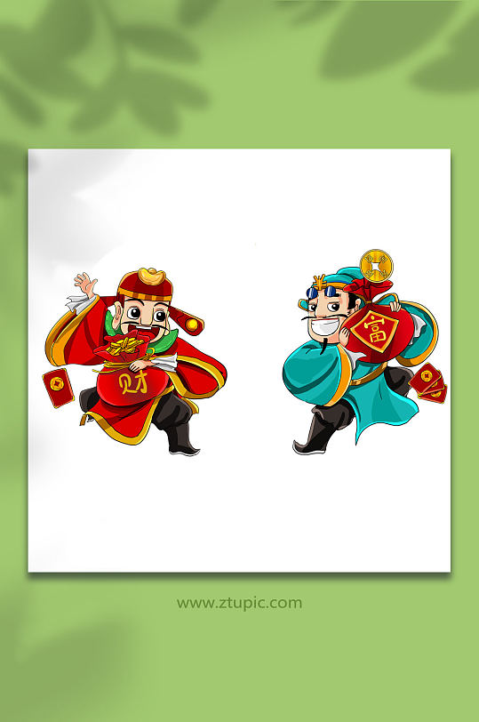 2022恭喜发财国潮财神爷-众图网