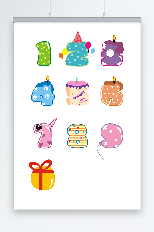 动物表情卡通数字矢量插画元素