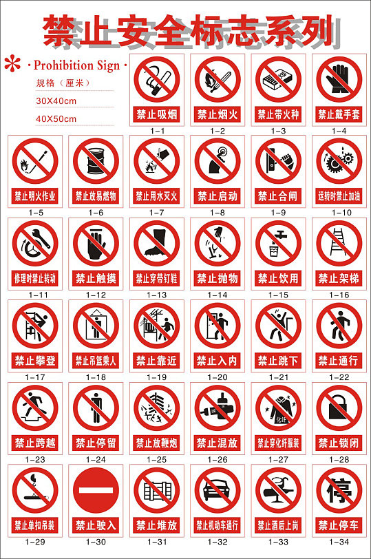 安全标识禁止标志-众图网
