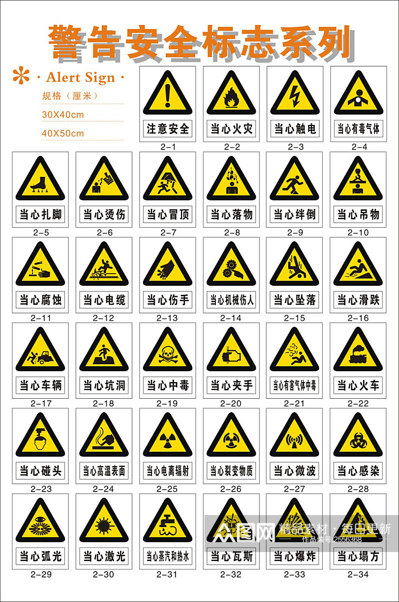 三角形黄色警告标志素材